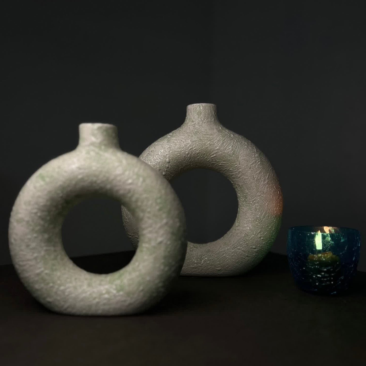 Donut Vase in GreenTextured Form