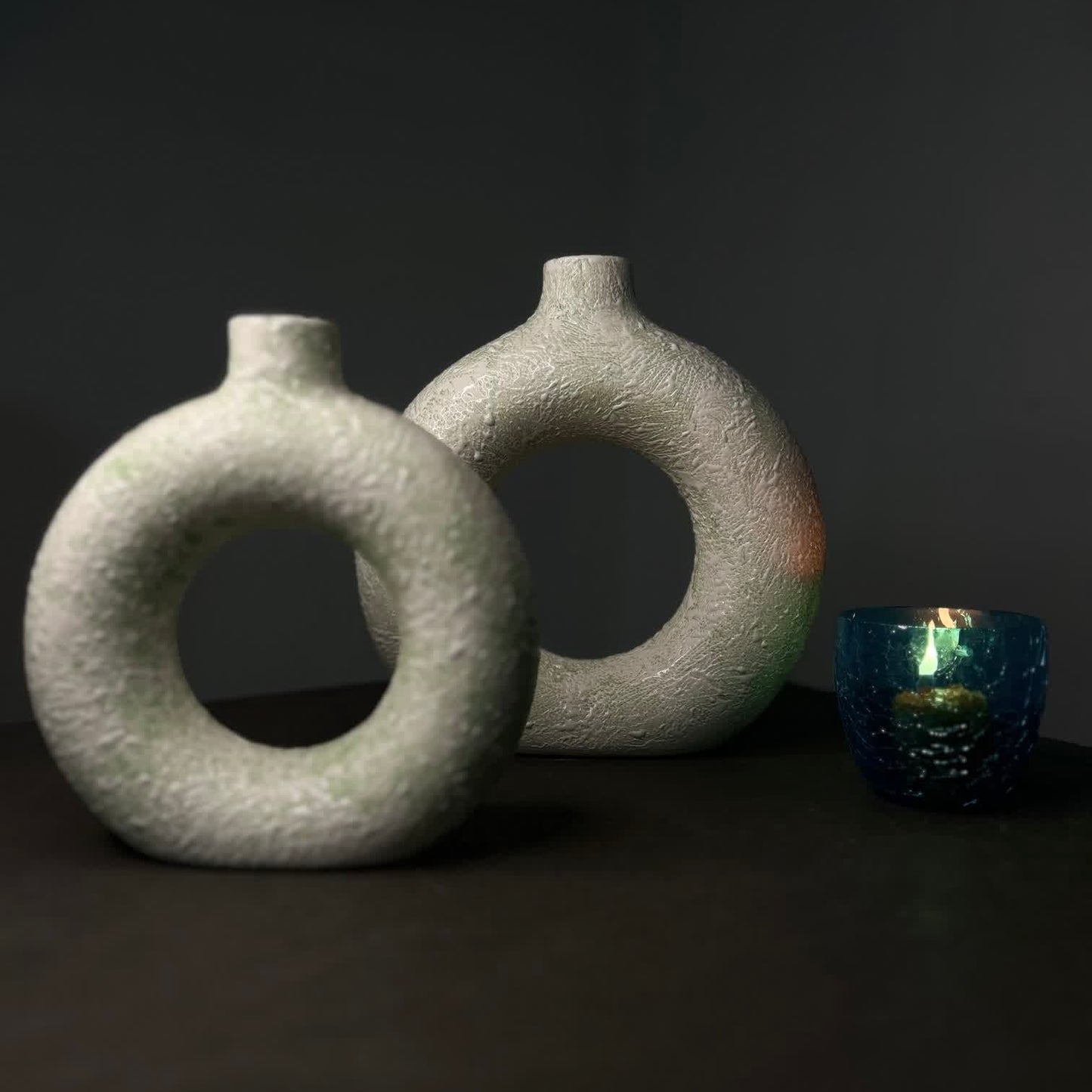 Donut Vase in GreenTextured Form