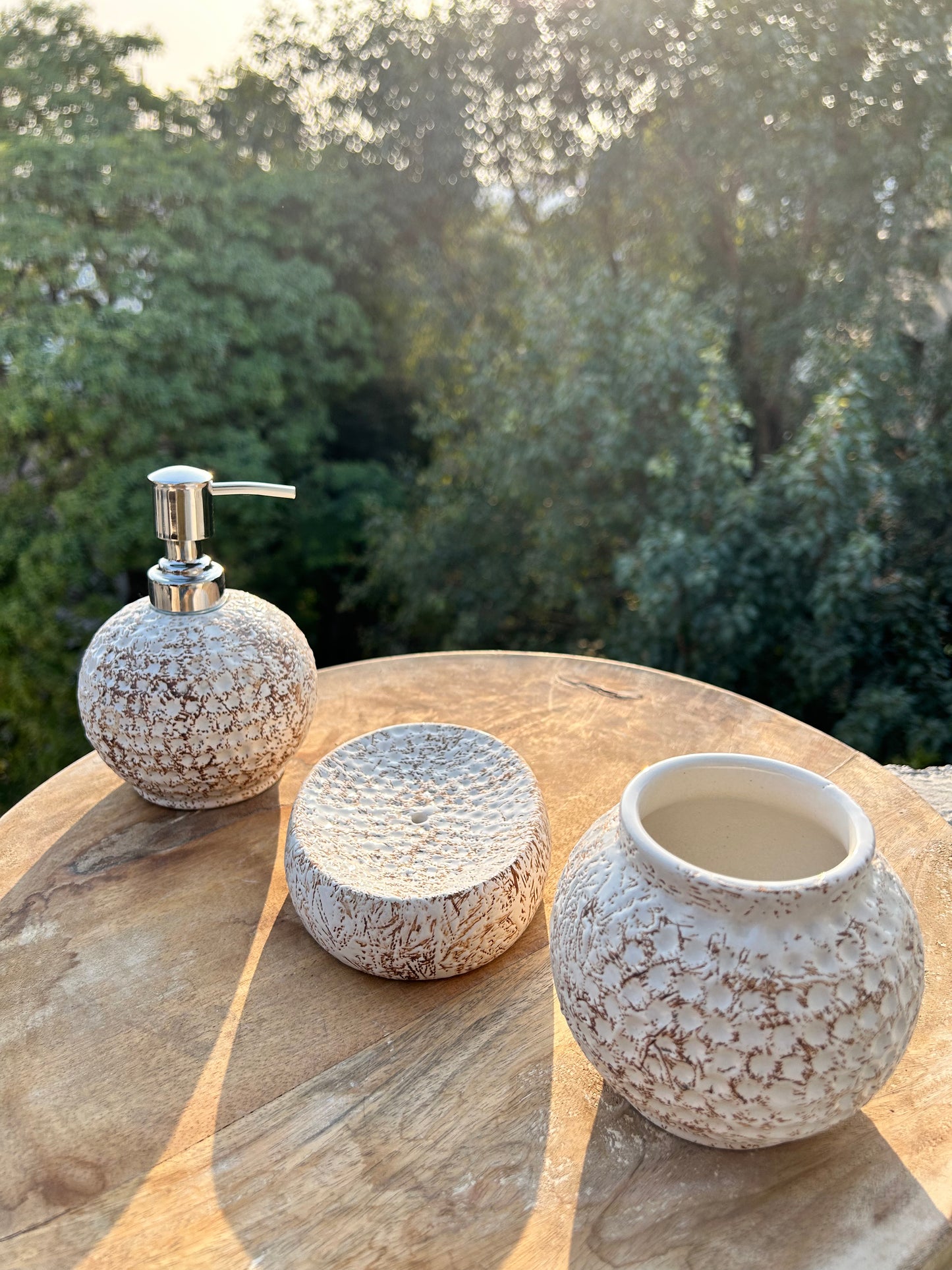 Textured in Brown Bathroom Set