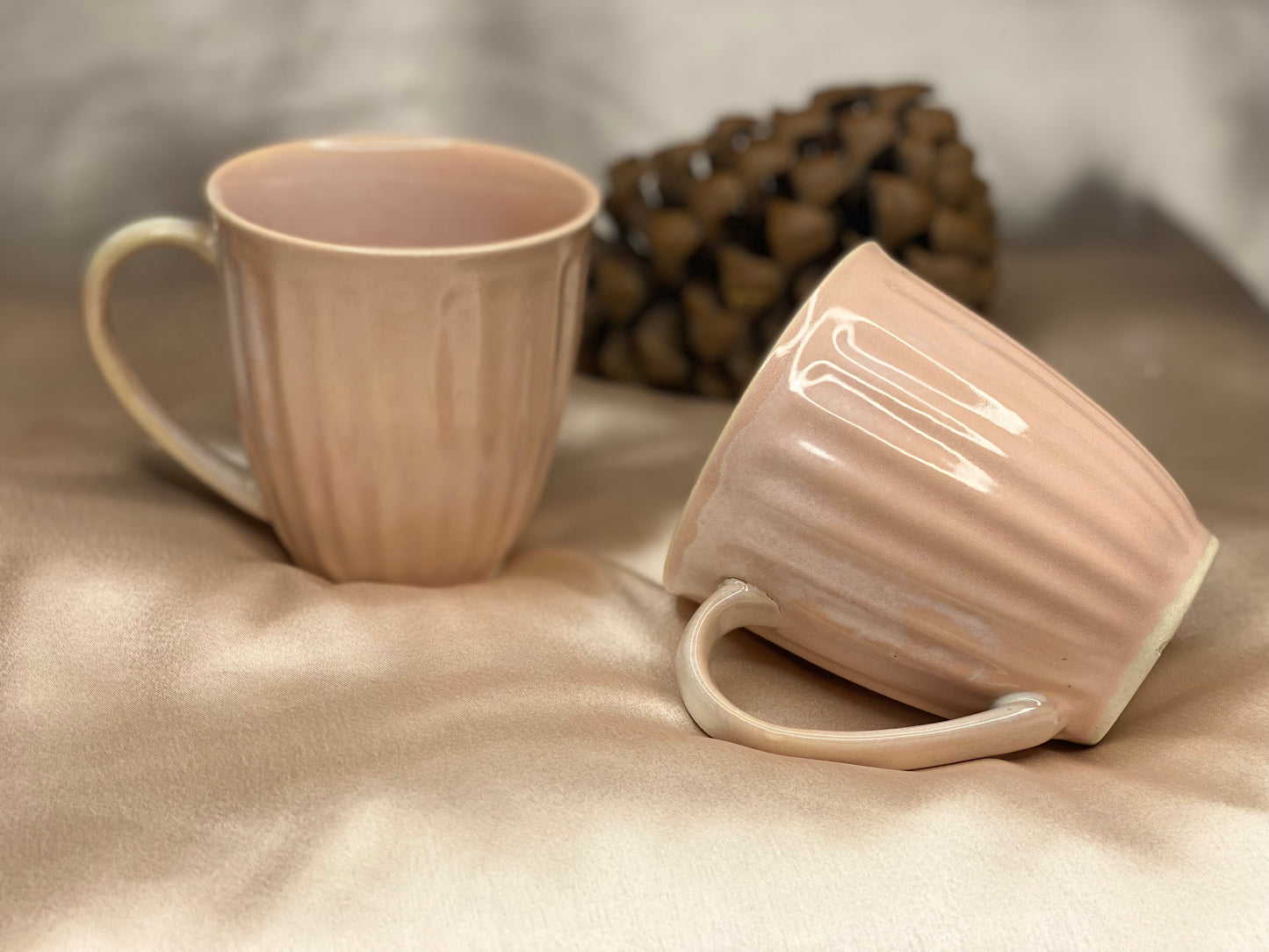 Pink Set of Mugs & Bowls