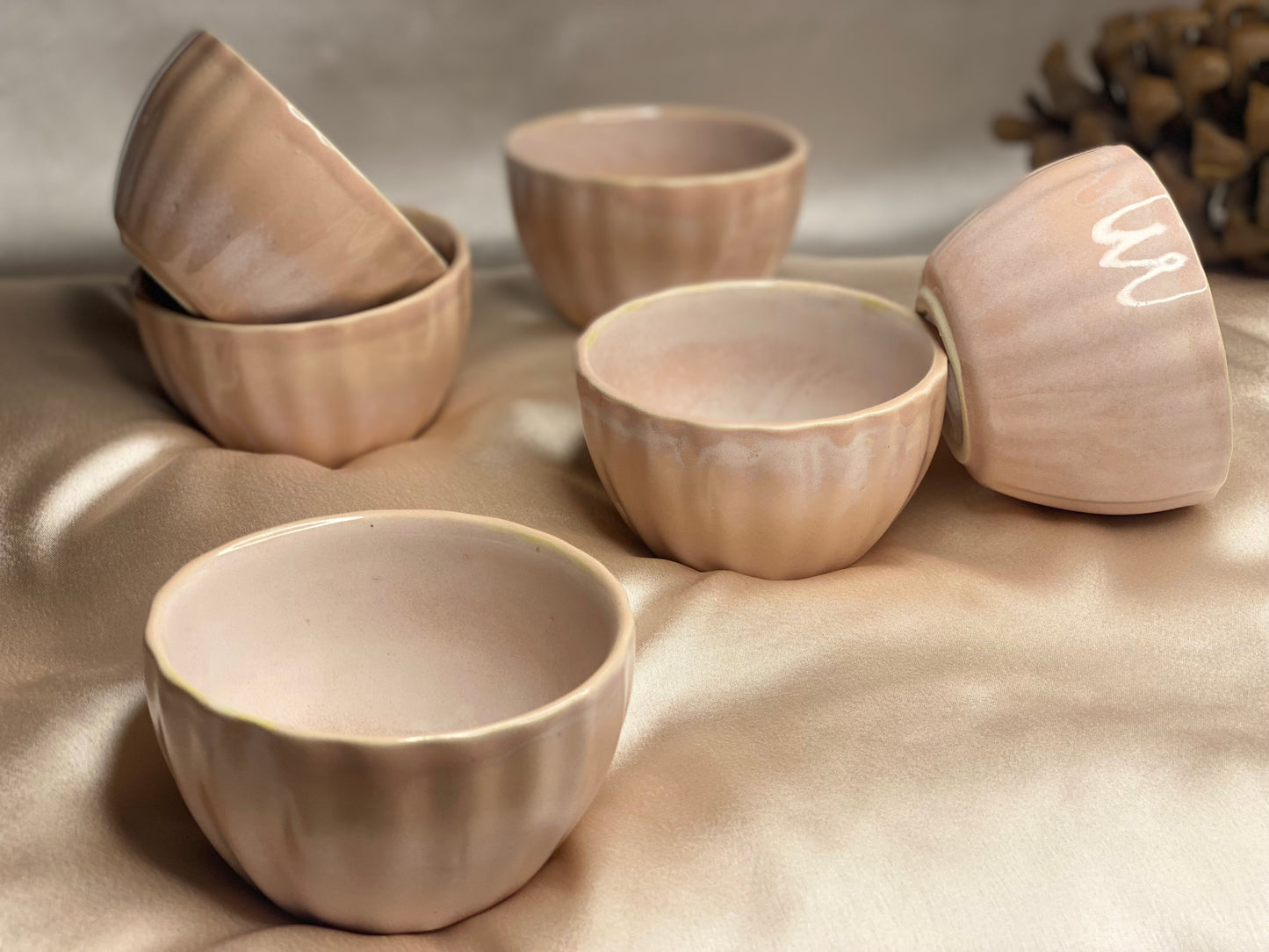 Pink Set of Mugs & Bowls