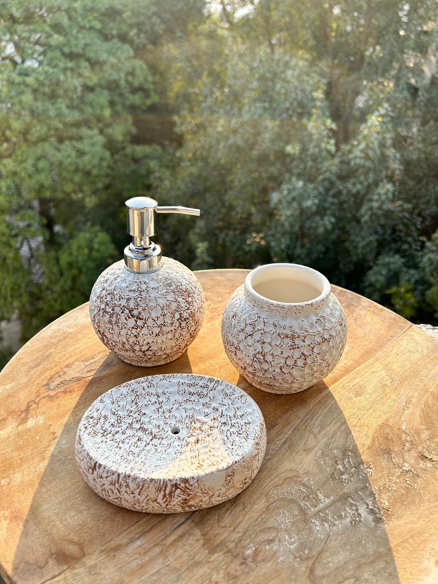 Textured in Brown Bathroom Set